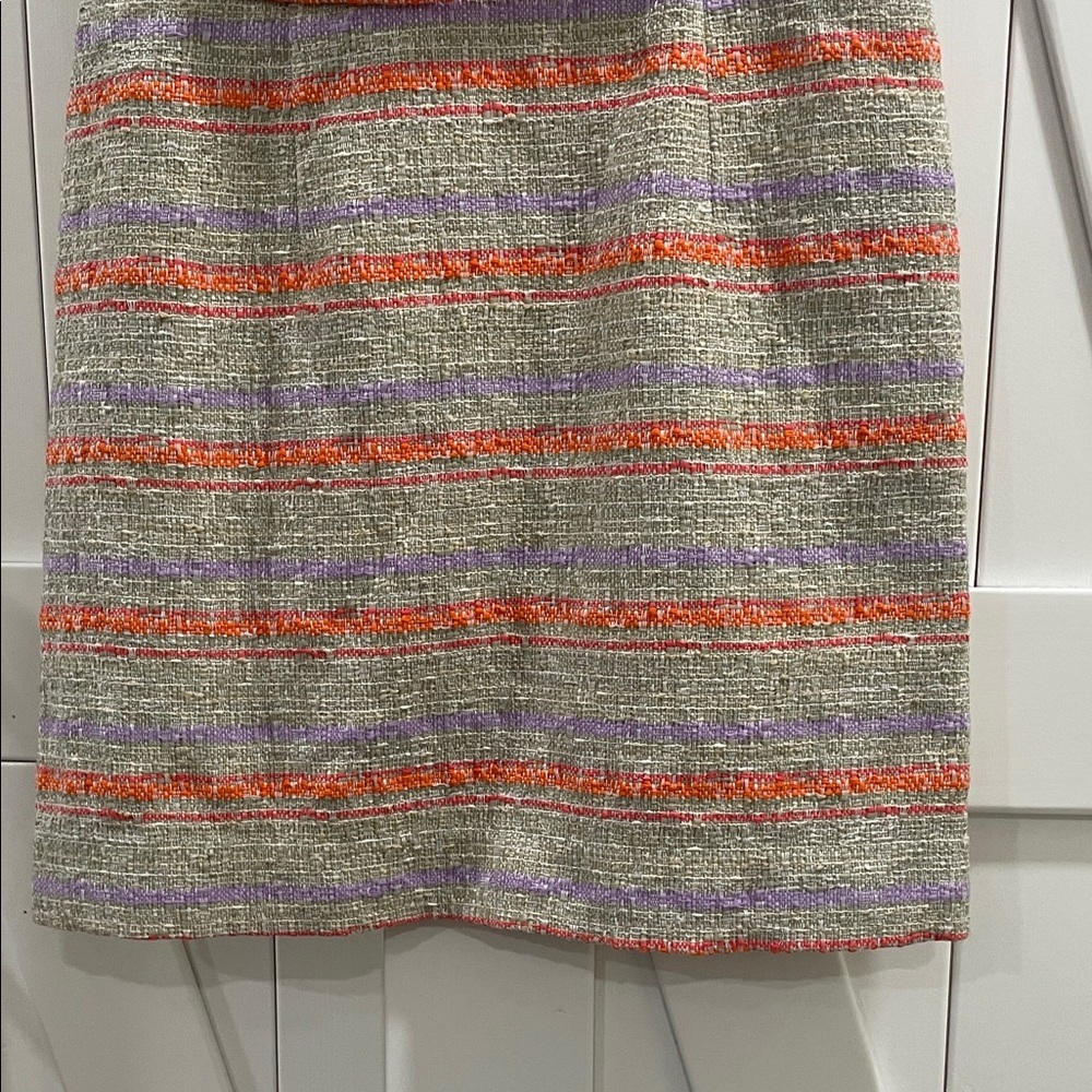 MILLY Striped Sleeveless Dress with Gold Accents Peek A Boo 10 - Picture 4 of 9
